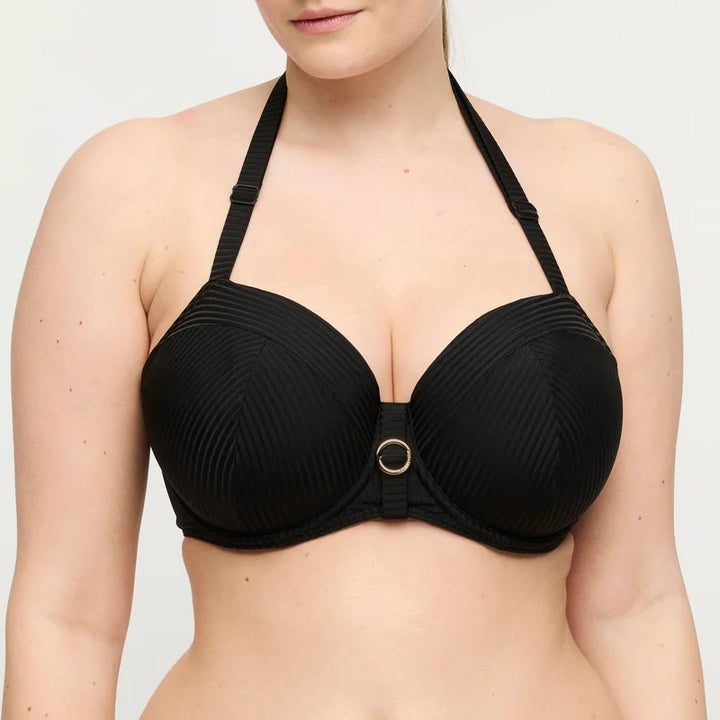 PrimaDonna Swimwear - Delray Padded Balcony Bikini Top Black