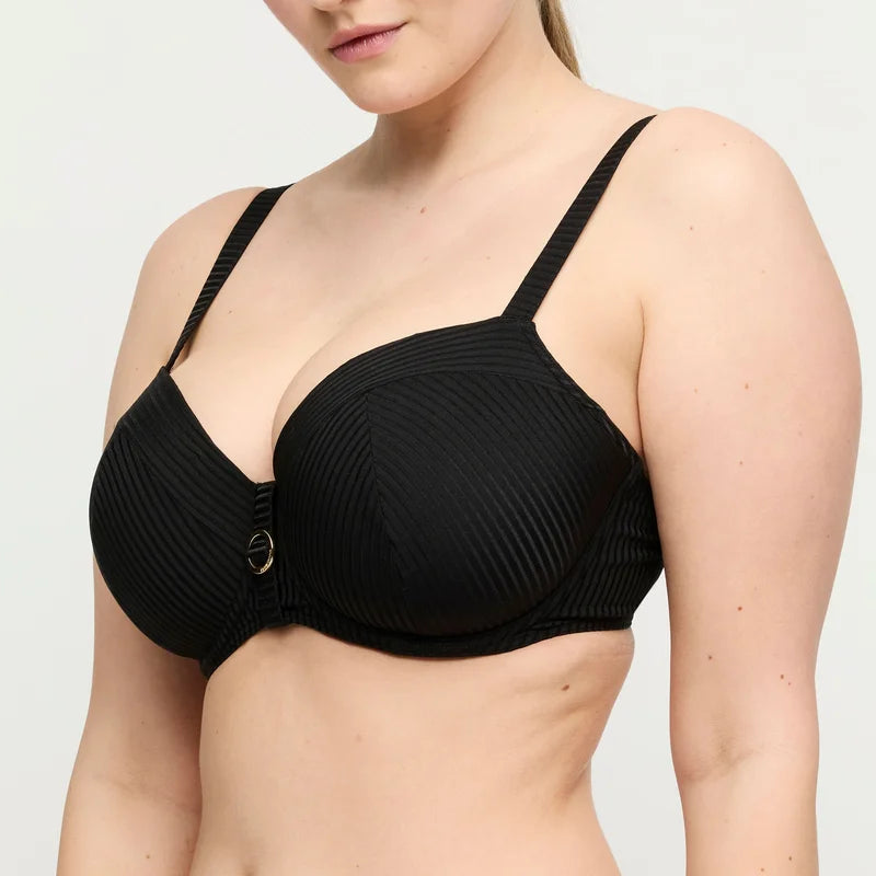 PrimaDonna Swimwear - Delray Padded Balcony Bikini Top Black