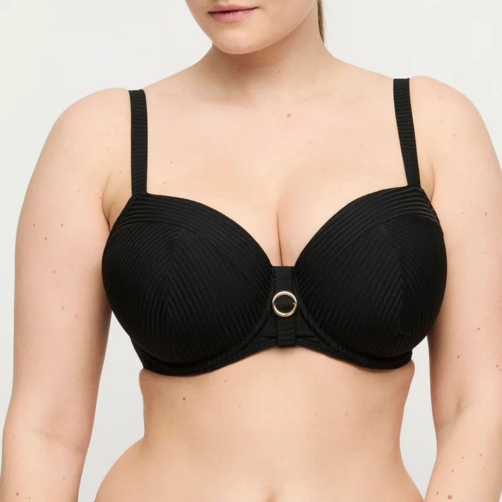 PrimaDonna Swimwear - Delray Padded Balcony Bikini Top Black