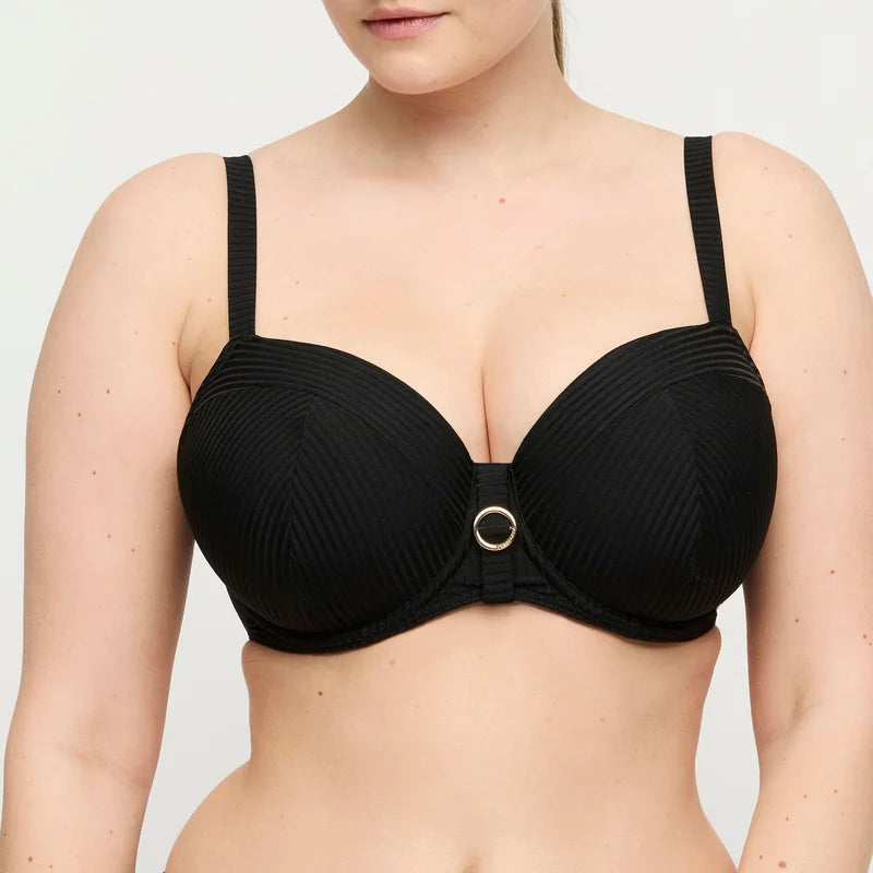 PrimaDonna Swimwear - Delray Padded Balcony Bikini Top Black