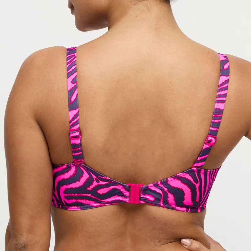 PrimaDonna Swimwear - Malabo Full Cup Bikini Top Hot Pink Zebra