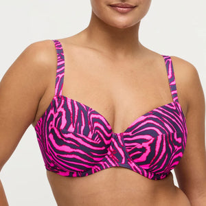 PrimaDonna Swimwear - Malabo Full Cup Bikini Top Hot Pink Zebra