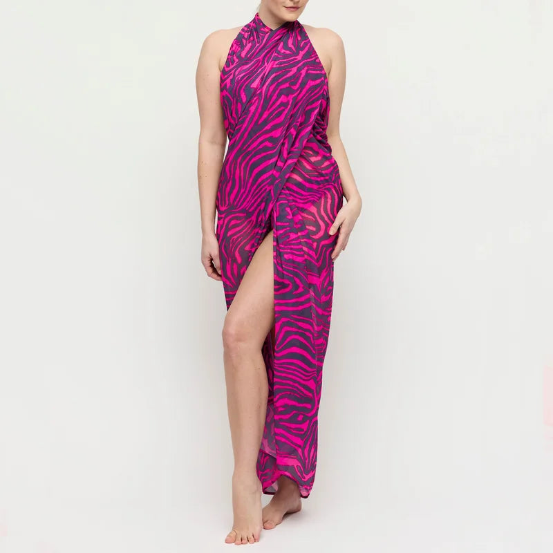 PrimaDonna Swimwear - Malabo Swimwear Pareo Hot Pink Zebra