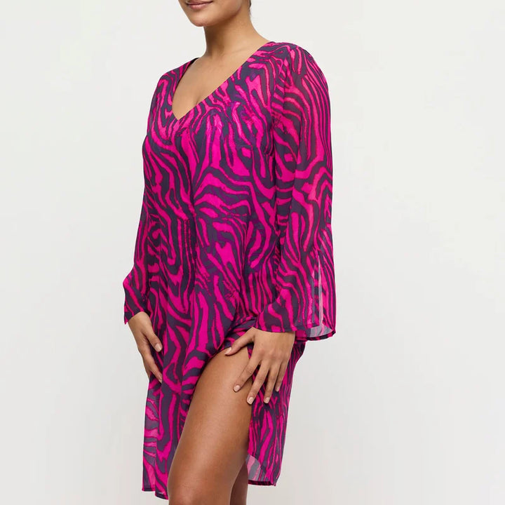 PrimaDonna Swimwear - Malabo Swimwear Kaftan Hot Pink Zebra