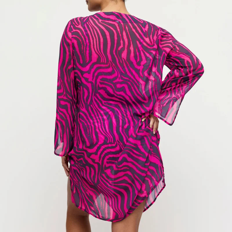 PrimaDonna Swimwear - Malabo Swimwear Kaftan Hot Pink Zebra