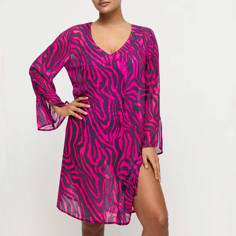 PrimaDonna Swimwear - Malabo Swimwear Kaftan Hot Pink Zebra PrimaDonna Swimwear - Malabo Swimwear Kaftan Hot Pink Zebra