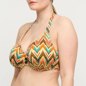 PrimaDonna Swimwear - Tubou Half Padded Plunge Bikini Top Ikat Summer