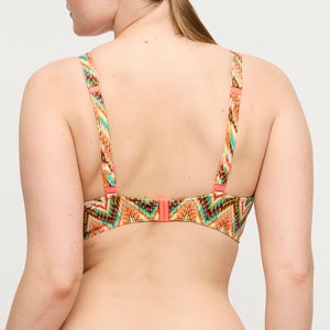PrimaDonna Swimwear - Tubou Half Padded Plunge Bikini Top Ikat Summer