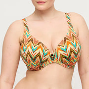 PrimaDonna Swimwear - Tubou Half Padded Plunge Bikini Top Ikat Summer