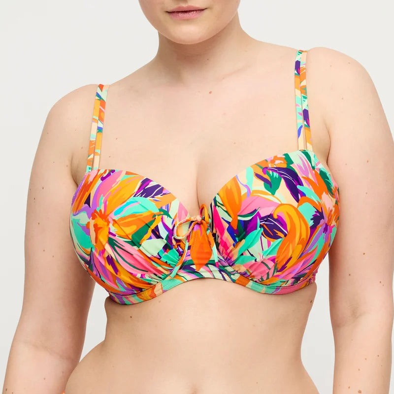 PrimaDonna Swimwear - Varadeo Padded Balcony Bikini Top Bright Tropics