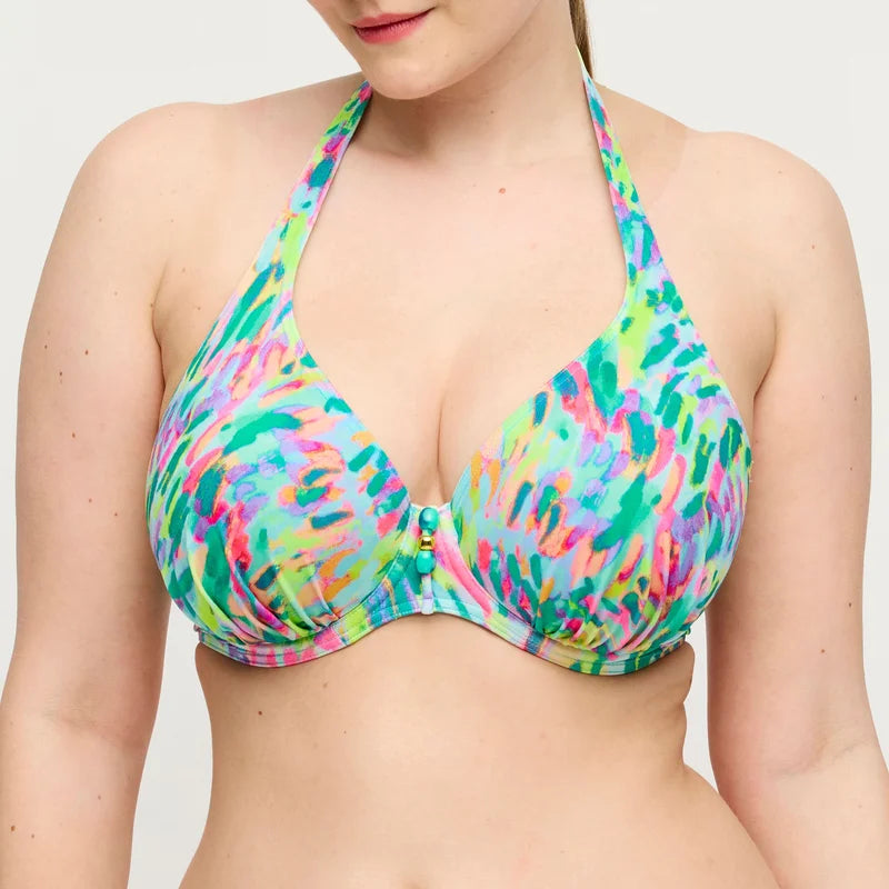 PrimaDonna Swimwear - Douala Half Padded Plunge Bikini Top Impressionist Summer