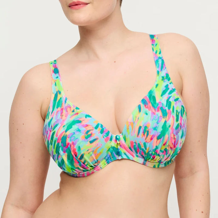 PrimaDonna Swimwear - Douala Half Padded Plunge Bikini Top Impressionist Summer