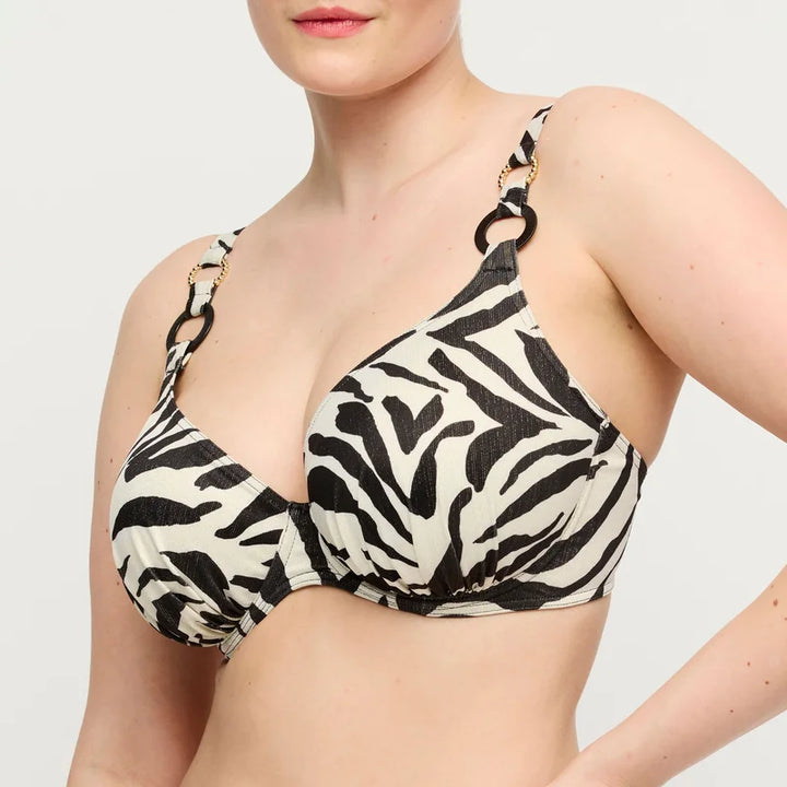 PrimaDonna Swimwear - Dalice Half Padded Plunge Bikini Top Sauvage Shine