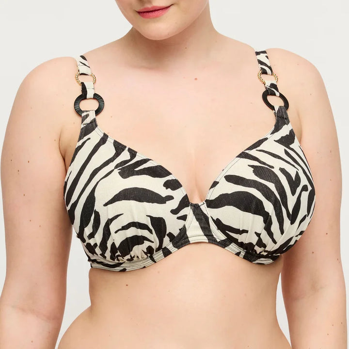 PrimaDonna Swimwear - Dalice Half Padded Plunge Bikini Top Sauvage Shine
