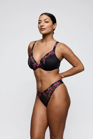 PrimaDonna - Miyara Half Padded Plunge Bra Floral Eclipse