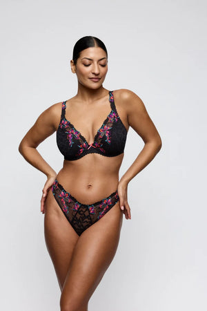 PrimaDonna - Miyara Half Padded Plunge Bra Floral Eclipse