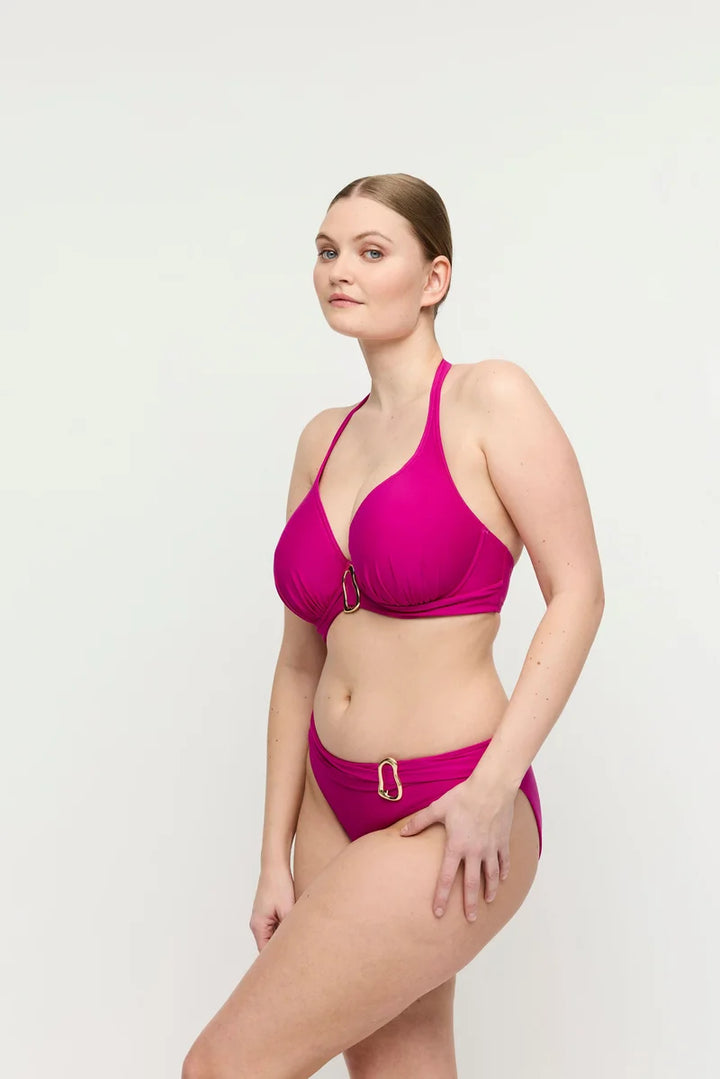 PrimaDonna Swimwear - Uvita Padded Plunge Bikini Top Deep Magenta