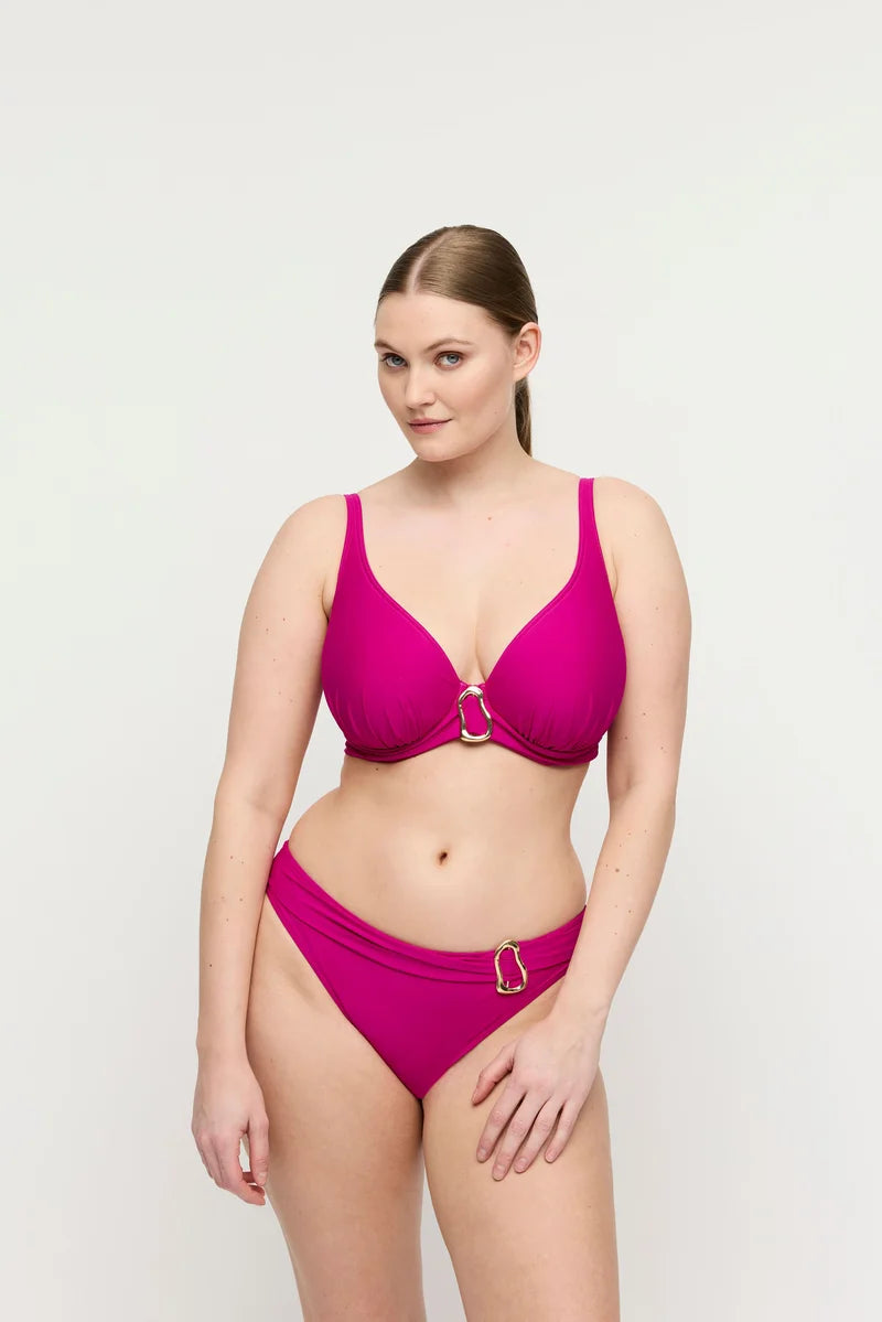 PrimaDonna Swimwear - Uvita Padded Plunge Bikini Top Deep Magenta