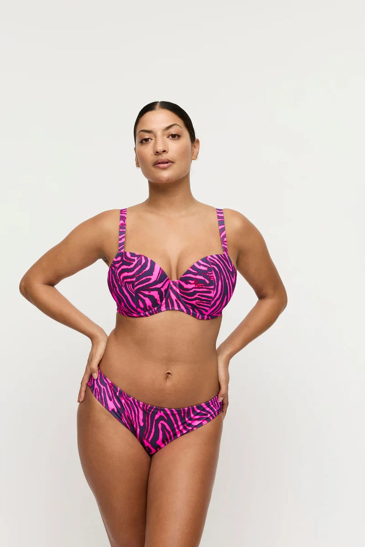 PrimaDonna Swimwear - Malabo Padded Balcony Bikini Top Hot Pink Zebra