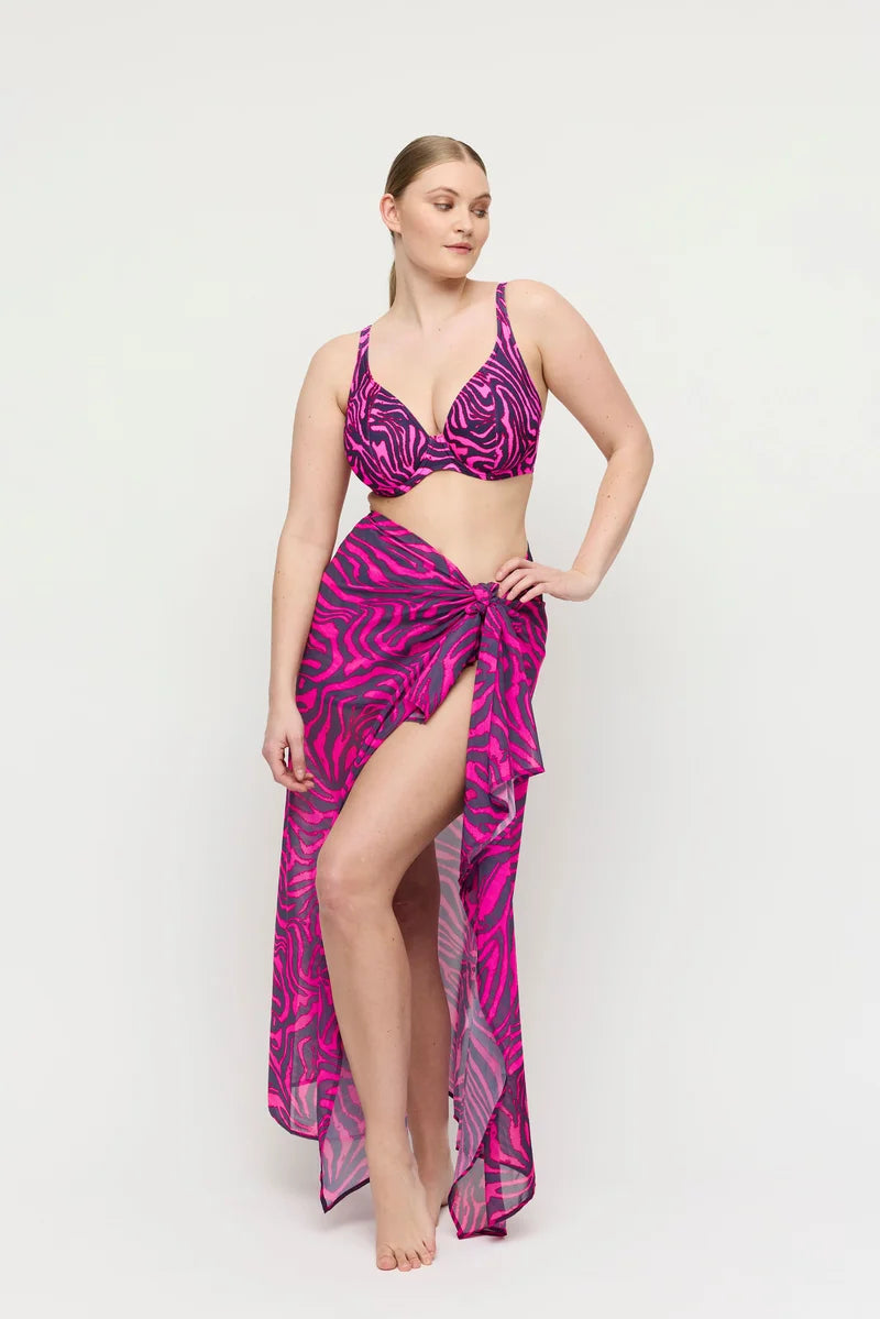 PrimaDonna Swimwear - Malabo Swimwear Pareo Hot Pink Zebra