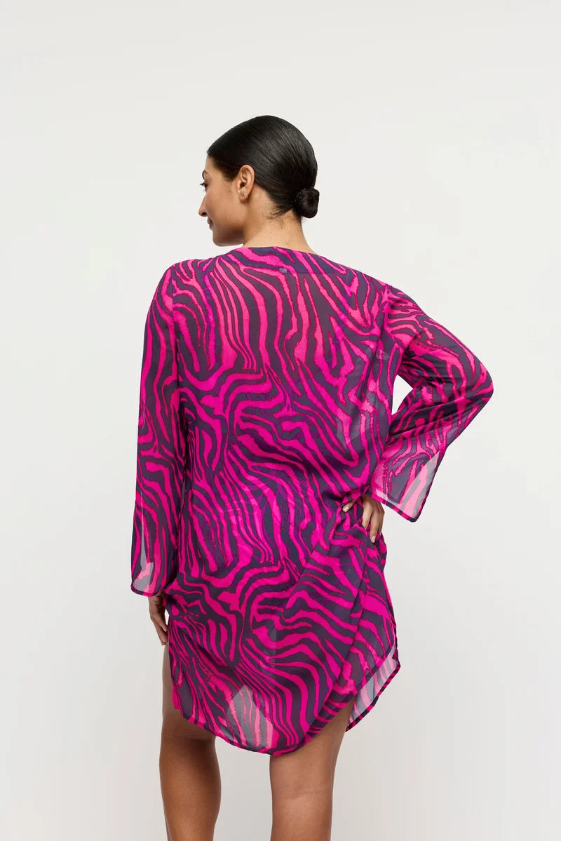 PrimaDonna Swimwear - Malabo Swimwear Kaftan Hot Pink Zebra