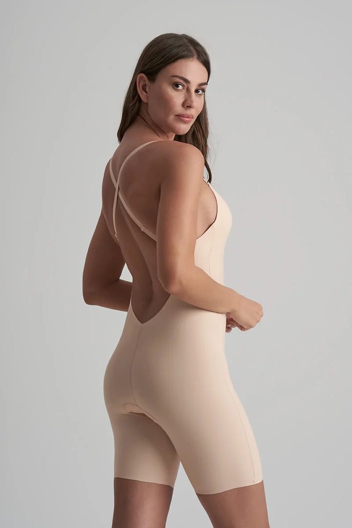 ByeBra - Low Back Shapewear (Light Support) Low Back Bodysuit Short Beige
