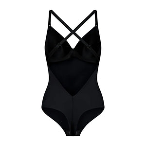 ByeBra - Low Back Shapewear (Light Support) Low Back Bodysuit Thong Black