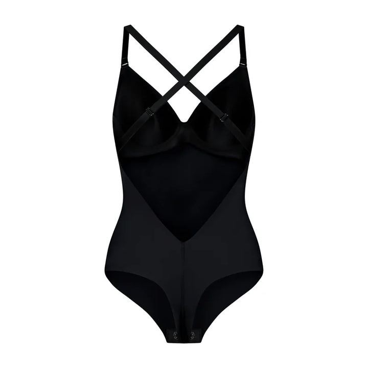 ByeBra - Low Back Shapewear (Light Support) Low Back Bodysuit Thong Black