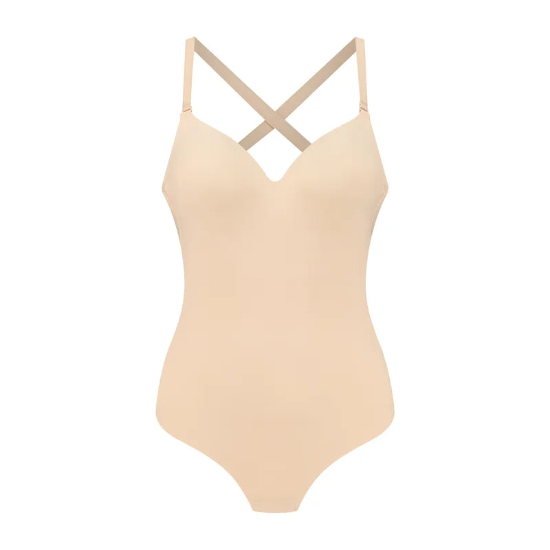 ByeBra - Low Back Shapewear (Light Support) Low Back Bodysuit Thong Beige