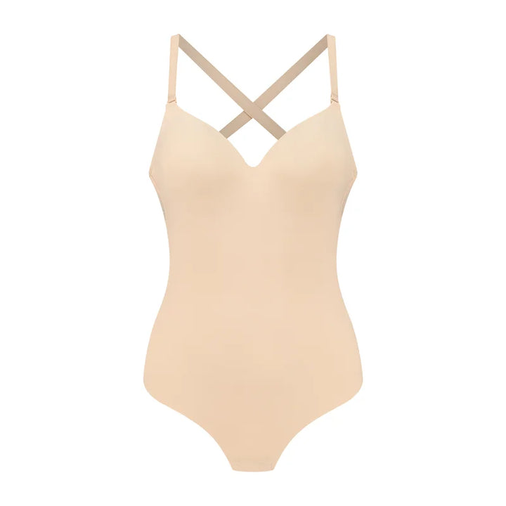 ByeBra - Low Back Shapewear (Light Support) Low Back Bodysuit Thong Beige