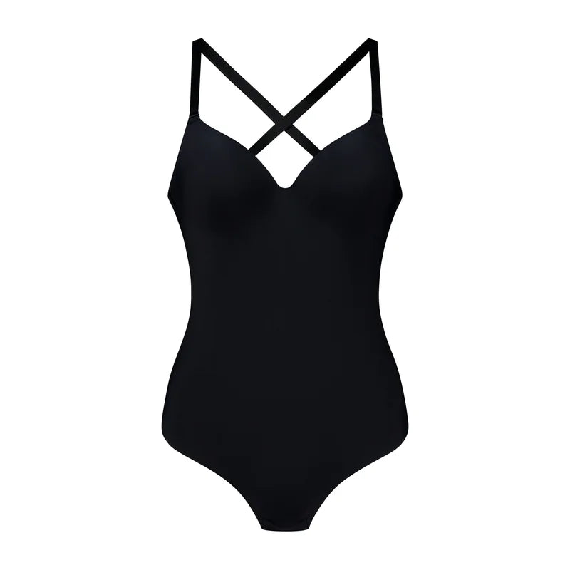 ByeBra - Low Back Shapewear (Light Support) Low Back Bodysuit Thong Black