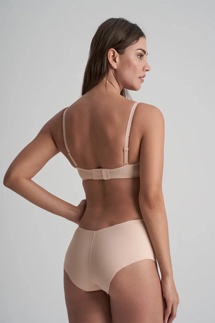 ByeBra - Low Back Shapewear (Light Support) Low Back Mid Waist Brief Beige