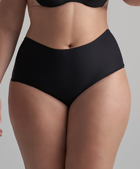 ByeBra - Low Back Shapewear (Light Support) Low Back Mid Waist Brief Black