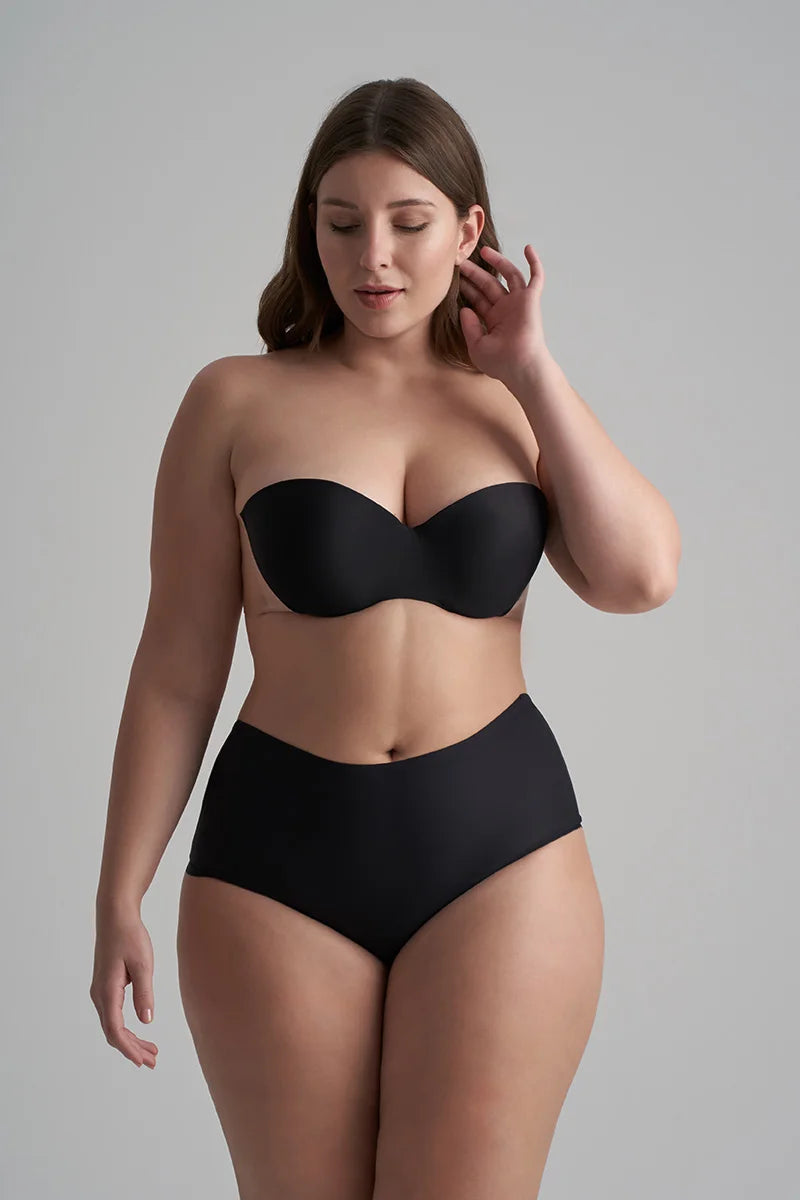 ByeBra - Low Back Shapewear (Light Support) Low Back Mid Waist Brief Black