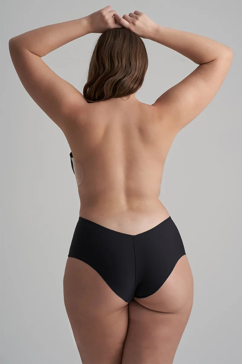 ByeBra - Low Back Shapewear (Light Support) Low Back Mid Waist Brief Black