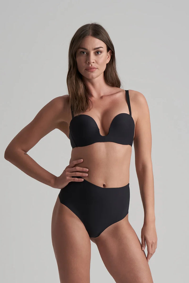 ByeBra - Low Back Shapewear (Light Support) Low Back Mid Waist Thong Black