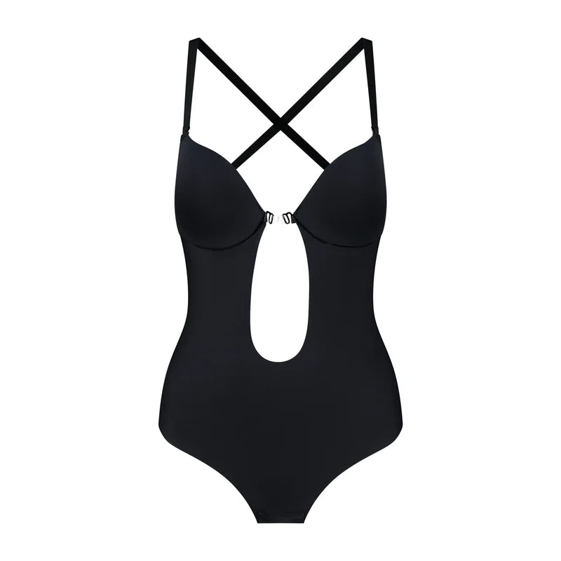 ByeBra - Low Back Shapewear (Light Support) Low Back Sensual Bodysuit Black