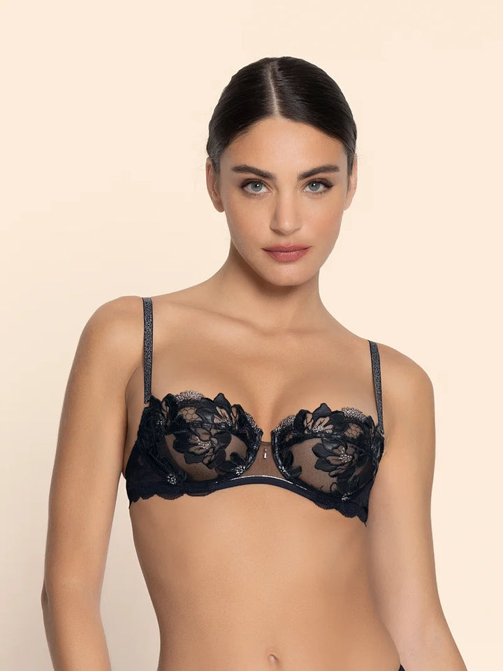 Lise Charmel - Cuir Sexy Couture Half Cup Bra Noir Argent