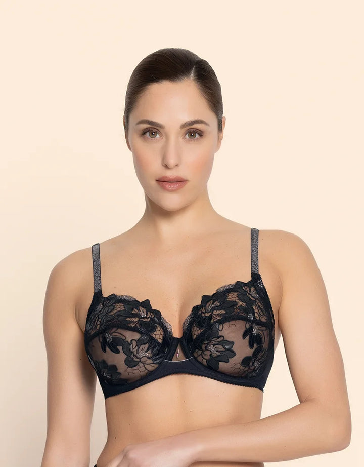 Lise Charmel - Cuir Sexy Couture 3 Parts Full Cup Noir Argent