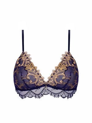 Lise Charmel - Grand Soir Saphir Non-Wired Triangle Bra Marine Or