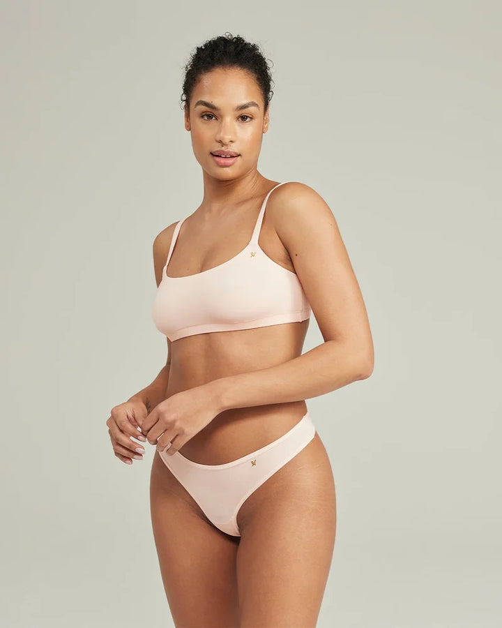 Nudea - Stretch Scoop Neck Bralette Bundle 3 Pack Pink/White/Sage
