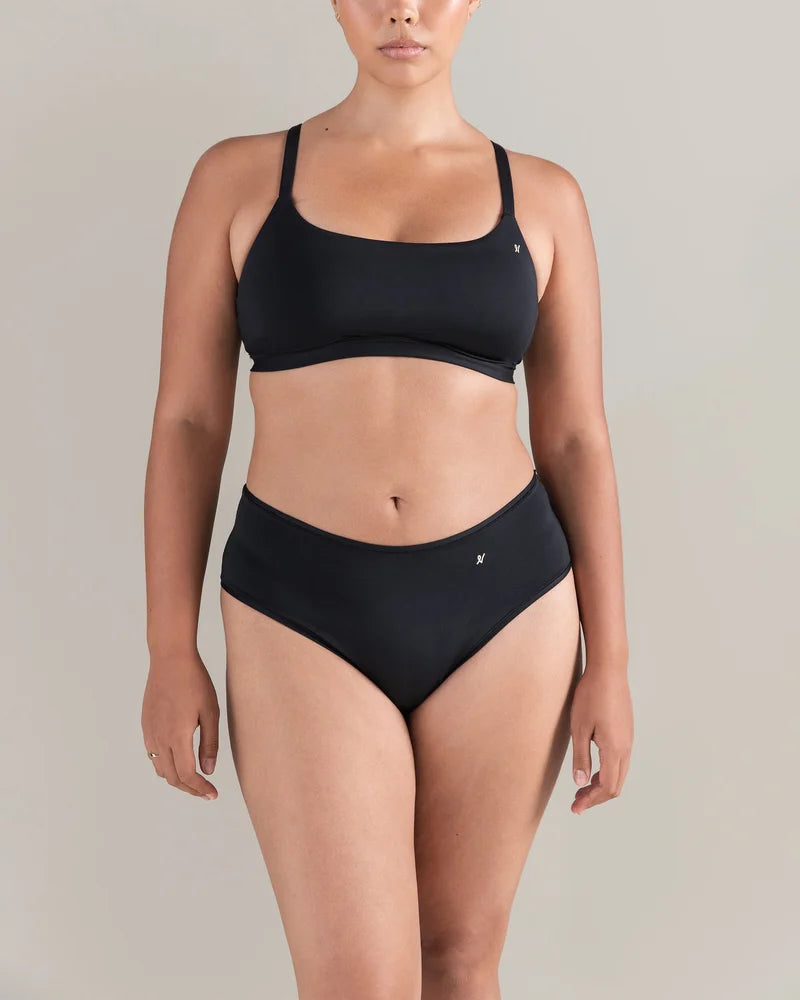 Nudea - Stretch Mid Rise Bikini Brief Bundle 3 Pack Light Nude/Dark Nude/Black