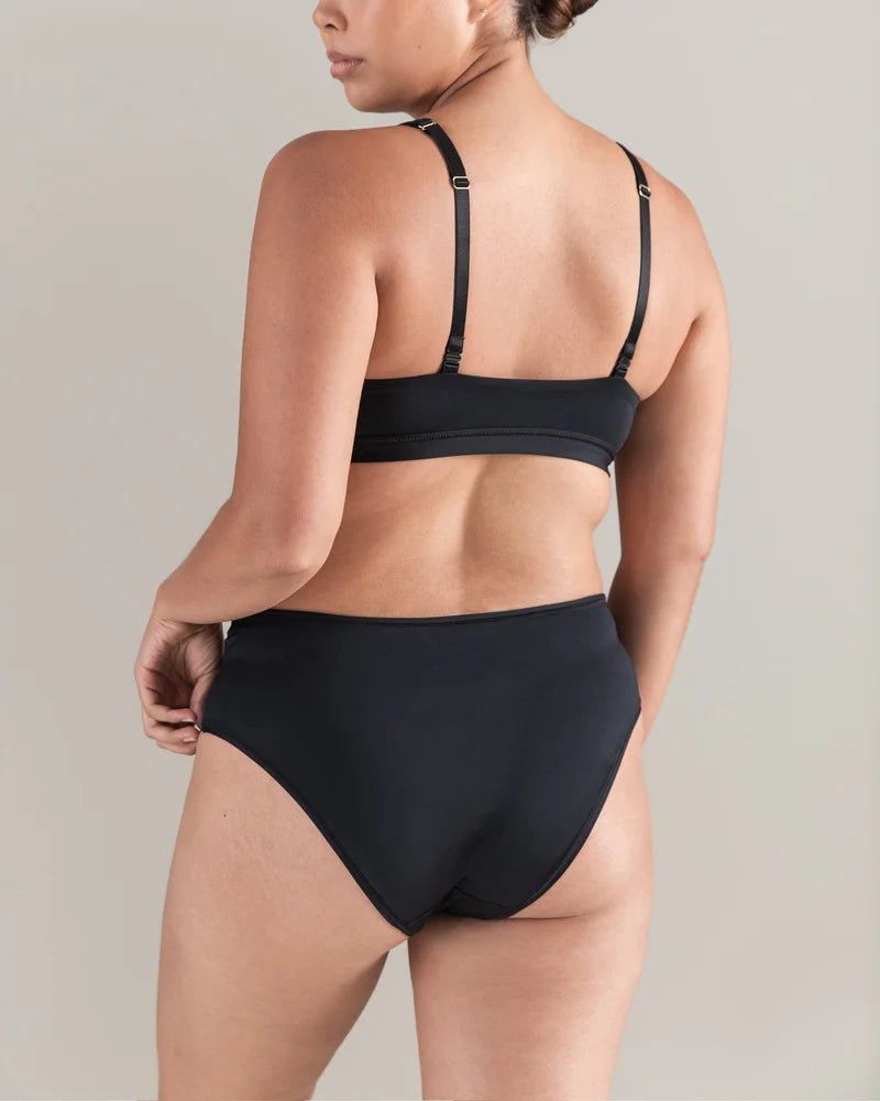 Nudea - Stretch Mid Rise Bikini Brief Bundle 3 Pack Light Nude/Dark Nude/Black