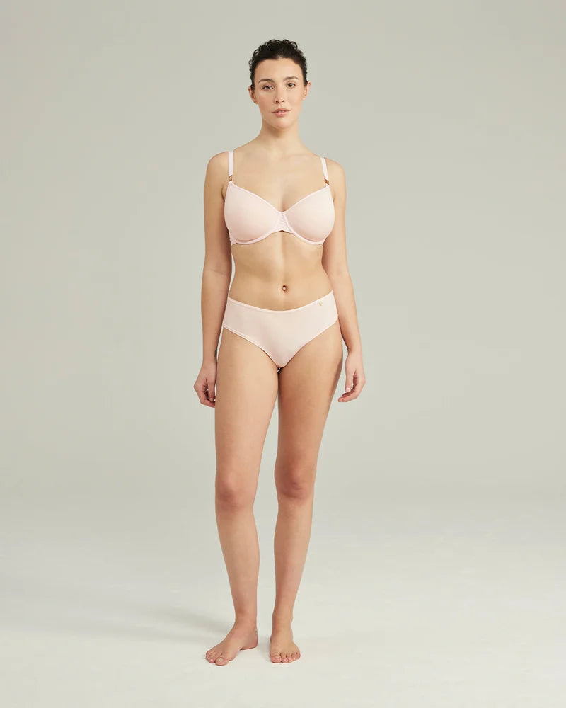 Nudea - Stretch Mid Rise Bikini Brief Blush Pink