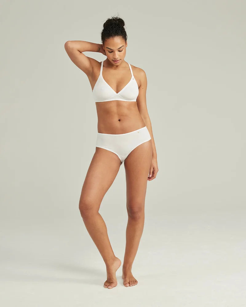 Nudea - Stretch Mid Rise Bikini Brief White