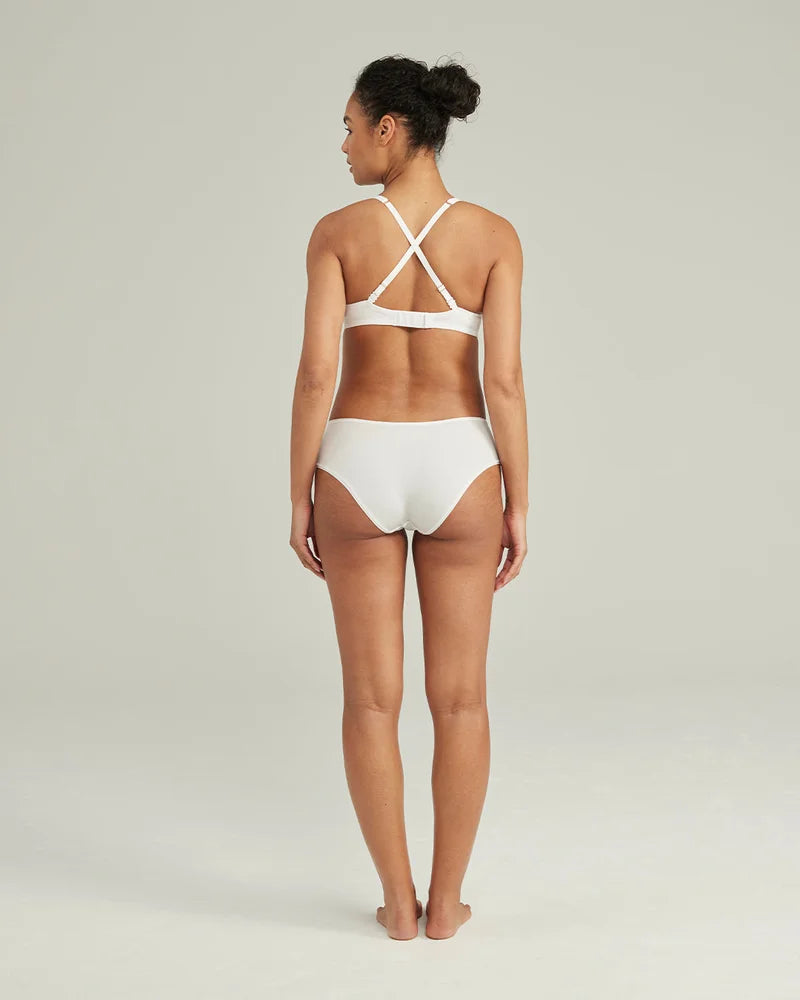 Nudea - Stretch Mid Rise Bikini Brief White