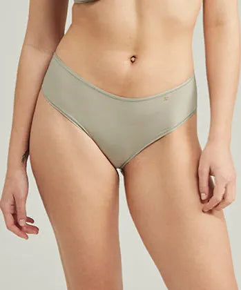 Nudea - Stretch Mid Rise Bikini Brief Bundle 3 Pack Pink/White/Sage