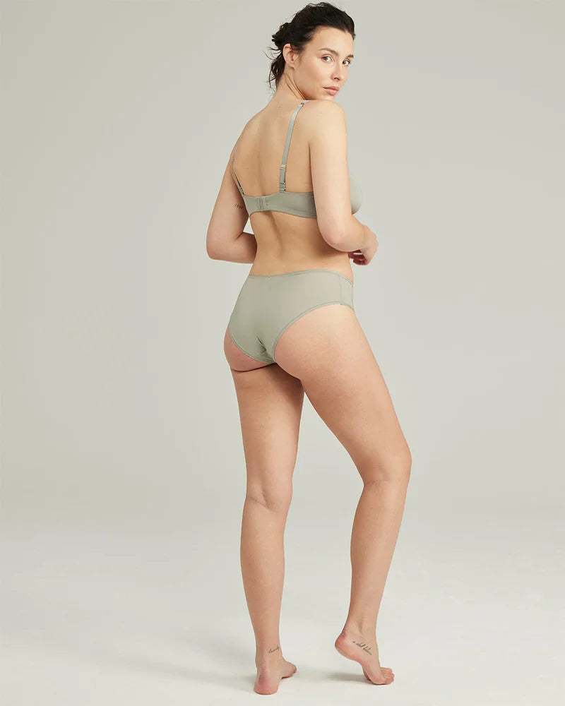 Nudea - Stretch Mid Rise Bikini Brief Sage Green