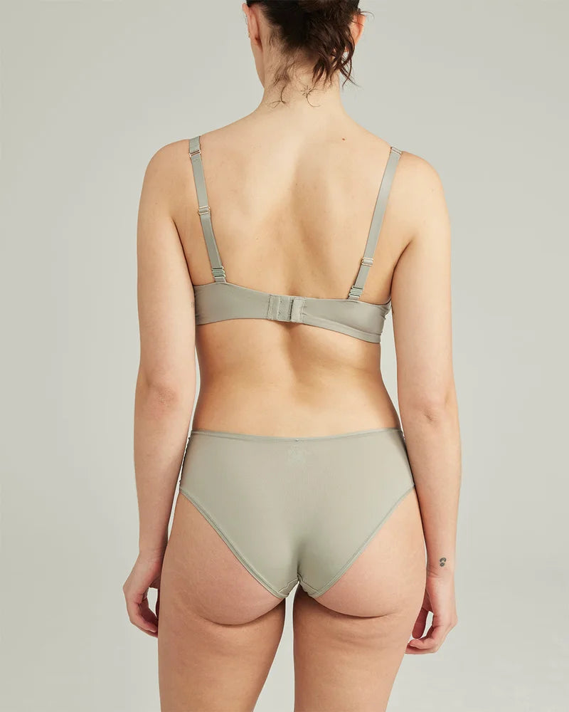 Nudea - Stretch Mid Rise Bikini Brief Sage Green