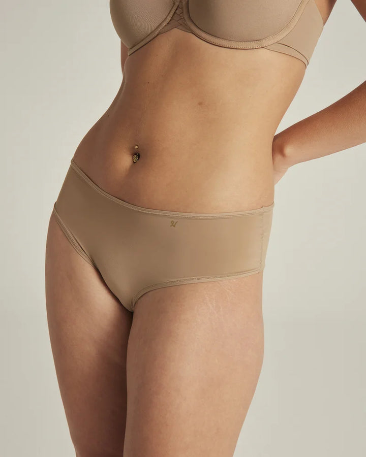 Nudea - Stretch Mid Rise Bikini Brief Dark Nude